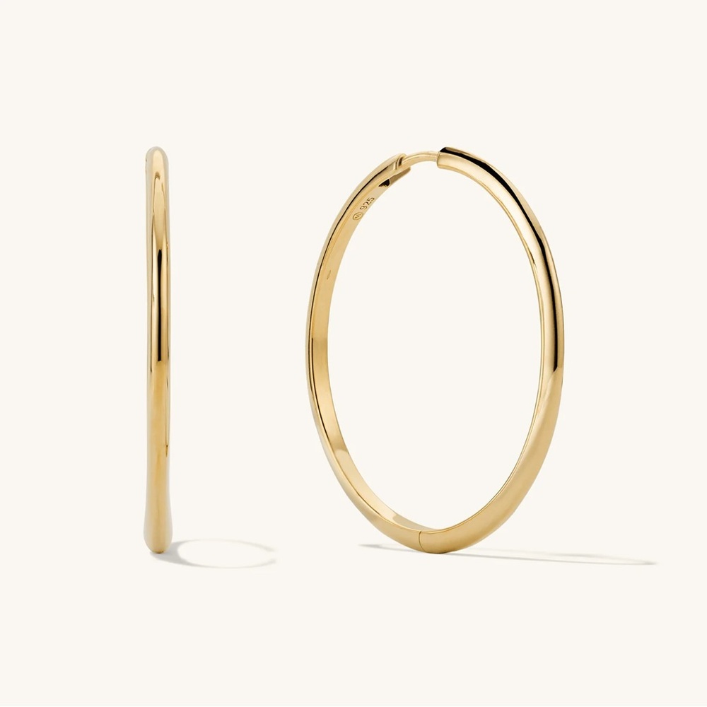 NWT Mejuri Tube Oversized Hoops in Gold Vermeil